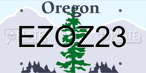 EZOZ23 Oregon License Plate
