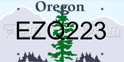 EZQ223 Oregon License Plate