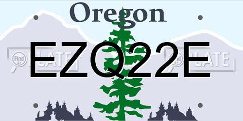 EZQ22E Oregon License Plate