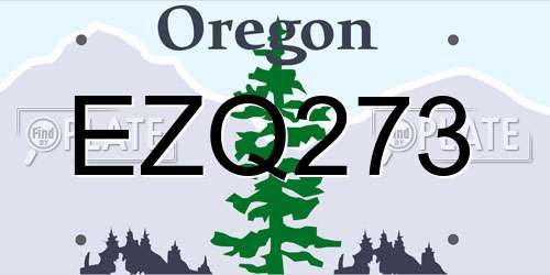 EZQ273 Oregon License Plate