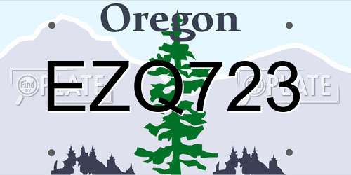 EZQ723 Oregon License Plate