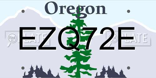 EZQ72E Oregon License Plate