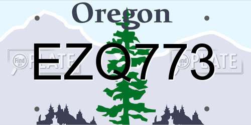 EZQ773 Oregon License Plate