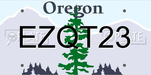 EZQT23 Oregon License Plate