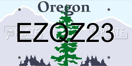 EZQZ23 Oregon License Plate