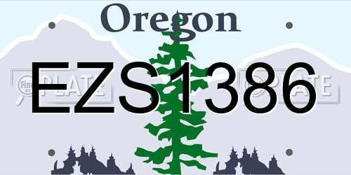 EZS1386 Oregon License Plate