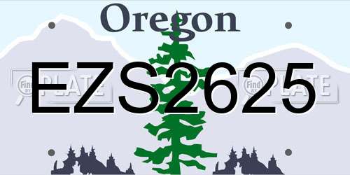EZS2625 Oregon License Plate
