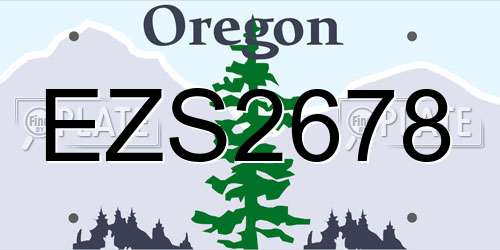 EZS2678 Oregon License Plate