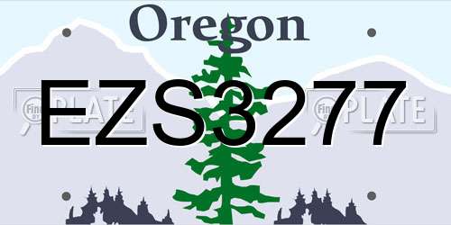 EZS3277 Oregon License Plate