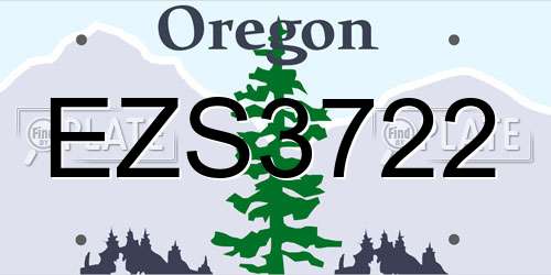 EZS3722 Oregon License Plate