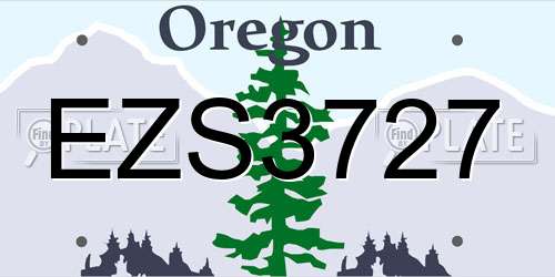 EZS3727 Oregon License Plate