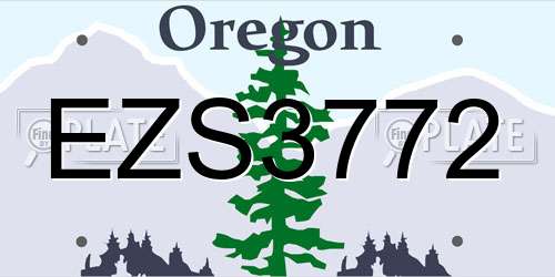 EZS3772 Oregon License Plate