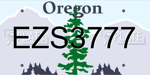 EZS3777 Oregon License Plate