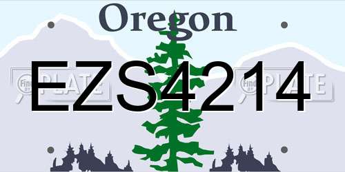 EZS4214 Oregon License Plate