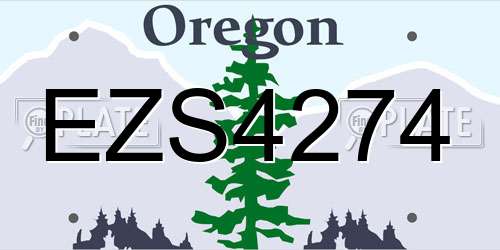 EZS4274 Oregon License Plate
