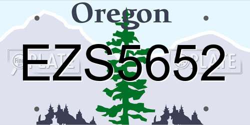EZS5652 Oregon License Plate