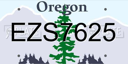 EZS7625 Oregon License Plate