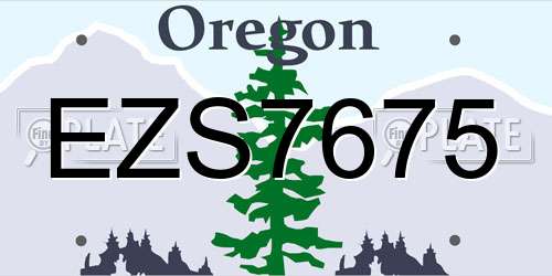 EZS7675 Oregon License Plate