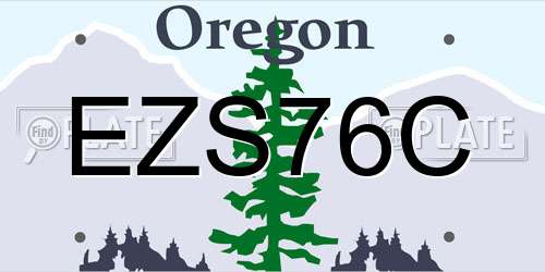 EZS76C Oregon License Plate