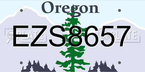 EZS8657 Oregon License Plate