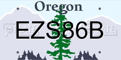 EZS86B Oregon License Plate
