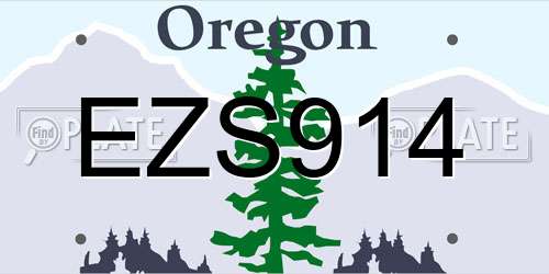 EZS914 Oregon License Plate