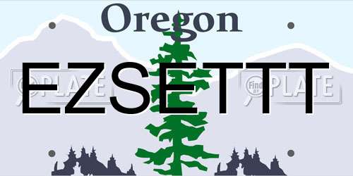 EZSETTT Oregon License Plate