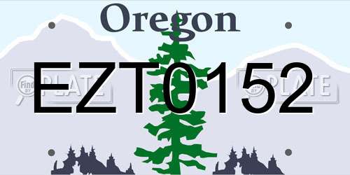 EZT0152 Oregon License Plate