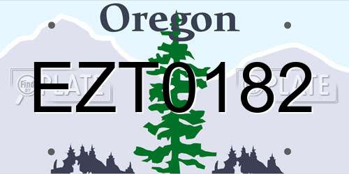 EZT0182 Oregon License Plate