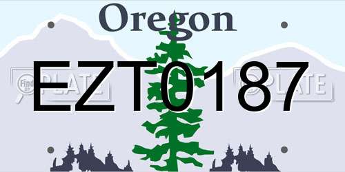 EZT0187 Oregon License Plate