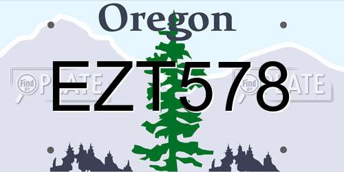 EZT578 Oregon License Plate