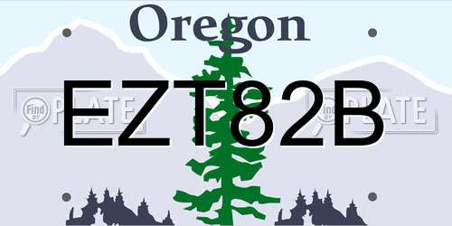 EZT82B Oregon License Plate