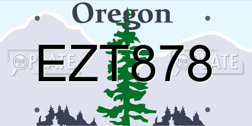 EZT878 Oregon License Plate
