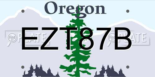 EZT87B Oregon License Plate