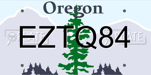EZTQ84 Oregon License Plate