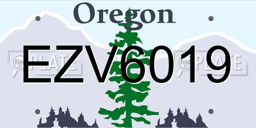EZV6019 Oregon License Plate