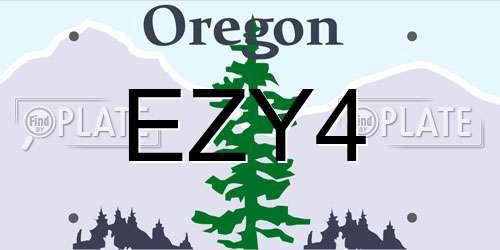 EZY4 Oregon License Plate