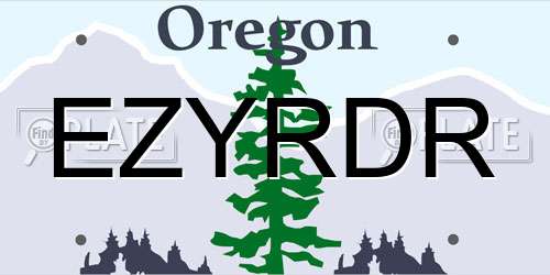 EZYRDR Oregon License Plate