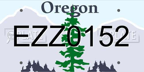 EZZ0152 Oregon License Plate