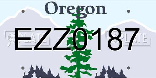 EZZ0187 Oregon License Plate