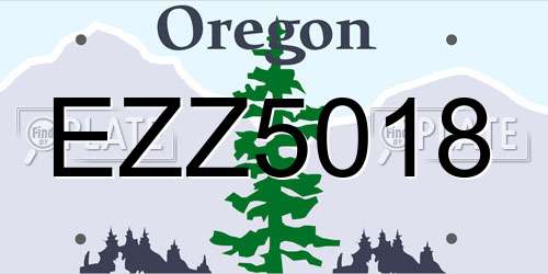 EZZ5018 Oregon License Plate