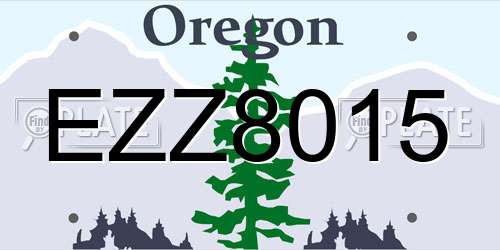 EZZ8015 Oregon License Plate