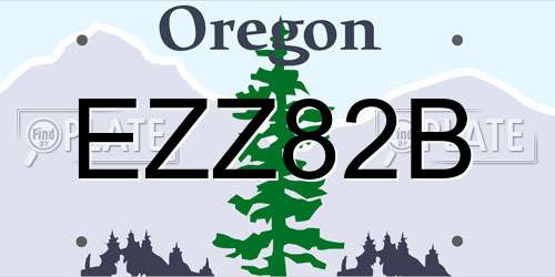EZZ82B Oregon License Plate