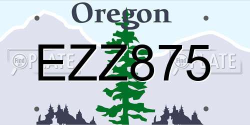 EZZ875 Oregon License Plate