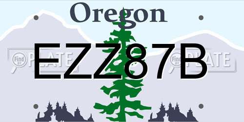 EZZ87B Oregon License Plate