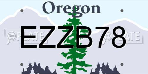 EZZB78 Oregon License Plate