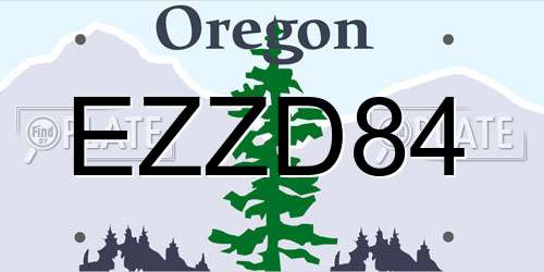 EZZD84 Oregon License Plate