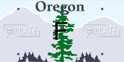 F Oregon License Plate