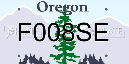 F008SE Oregon License Plate