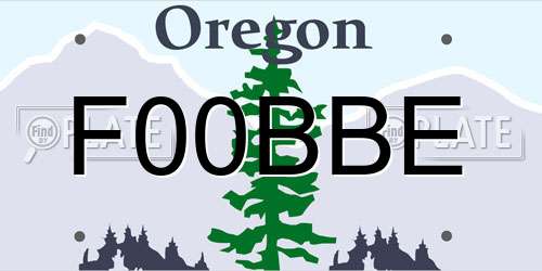 F00BBE Oregon License Plate
